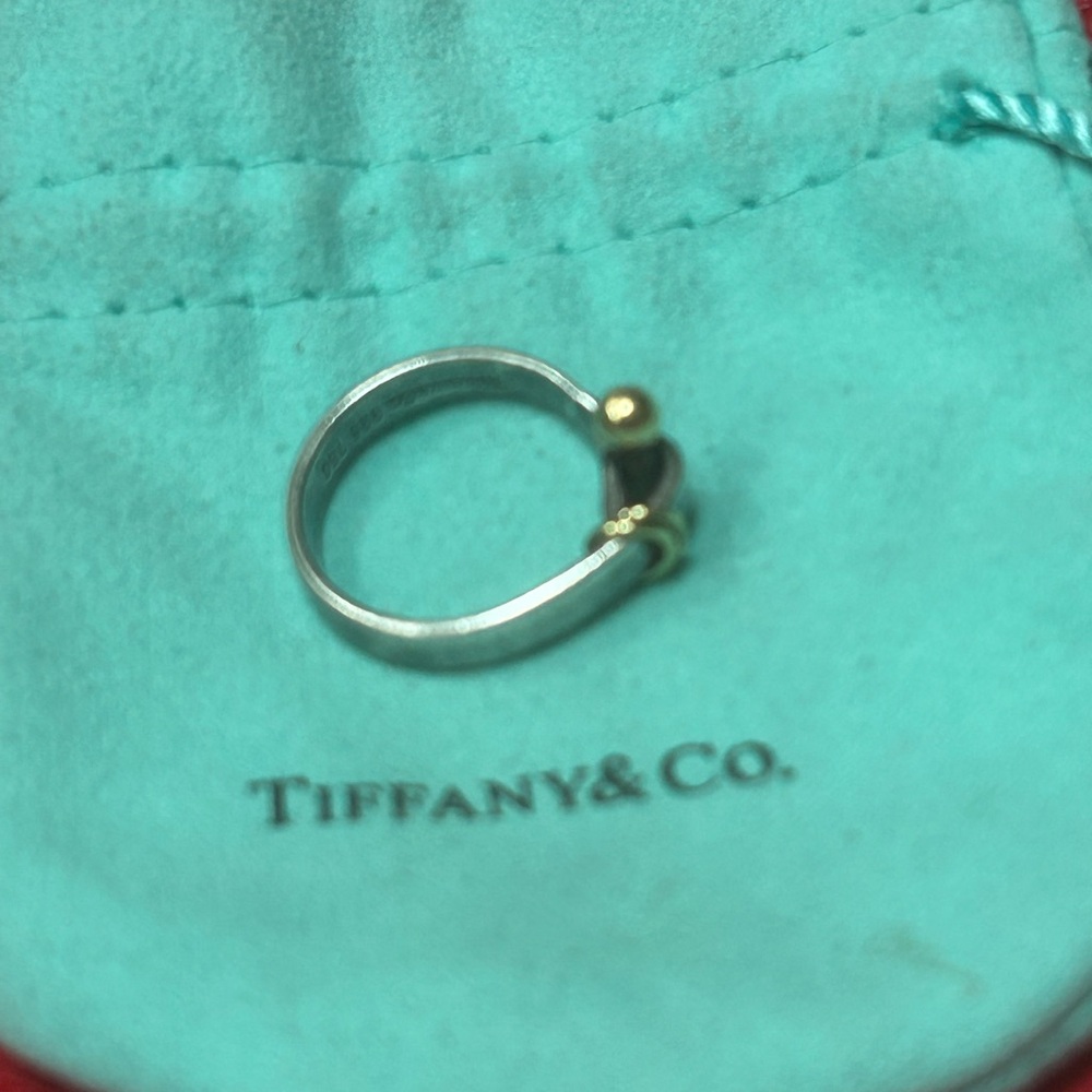 Tiffany & Co. Silver and Gold Ring - Picture 2 of 4